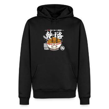 I Love Mac & Cheese Cartoon - Men’s Premium Organic Hoodie - black - Front - Nico (187cm)