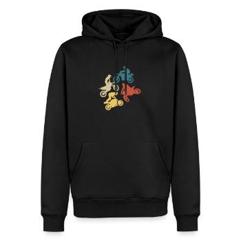 Vintage Retro Motorrad - Männer Premium Bio Hoodie - Schwarz - Vorne - Nico (187cm)