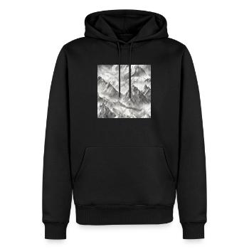 Berge - Männer Premium Bio Hoodie - Schwarz - Vorne - Nico (187cm)