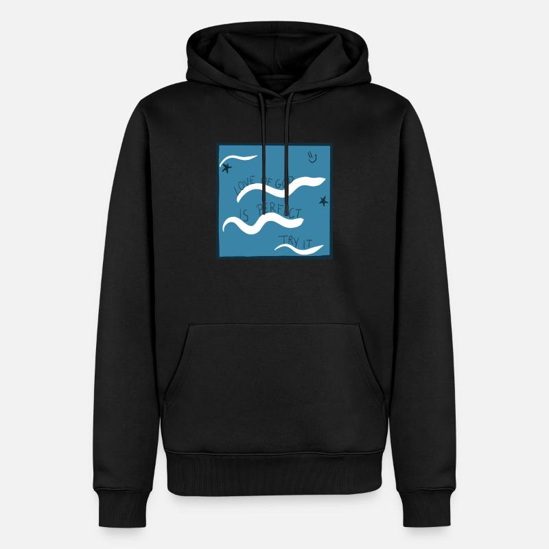 L'amour de Dieu est parfait - Sweat à capuche Premium bio Homme - noir
