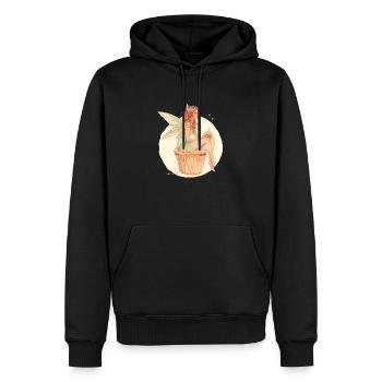 La Fée Cupcake - Sweat à capuche Premium bio Homme - noir - Devant - Nico (187cm)
