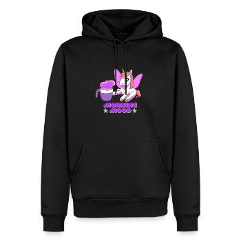 süßes Einhorn mit Feenflügeln in Morgenstimmung - Männer Premium Bio Hoodie - Schwarz - Vorne - Nico (187cm)