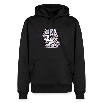 Cute Little Unicorn Kawaii Style 1 - Men’s Premium Organic Hoodie - black - Front - Nico (187cm)
