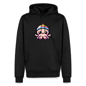 Niedlicher Kawaii-Baby-Oktopus - Männer Premium Bio Hoodie - Schwarz - Vorne - Nico (187cm)