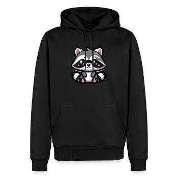 Niedliches Kawaii-Waschbär-Baby - Männer Premium Bio Hoodie - Schwarz - Vorne - Nico (187cm)