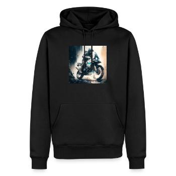Tour d’Enduro 2 - Sweat à capuche Premium bio Homme - noir - Devant - Nico (187cm)