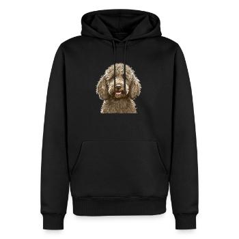 Labradoodle Dog - Men’s Premium Organic Hoodie - black - Front - Nico (187cm)