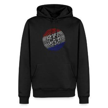 Kroatien, hrvatska, kroatien, europe, zagreb, glagoljica - Männer Premium Bio Hoodie - Schwarz - Vorne - Nico (187cm)