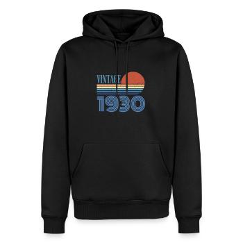 vintage 1930 - Sweat à capuche Premium bio Homme - noir - Devant - Nico (187cm)