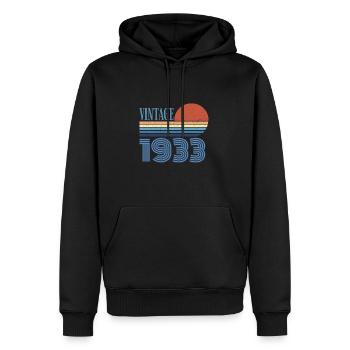 vintage 1933 - Sweat à capuche Premium bio Homme - noir - Devant - Nico (187cm)
