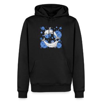 Delphine - Männer Premium Bio Hoodie - Schwarz - Vorne - Nico (187cm)