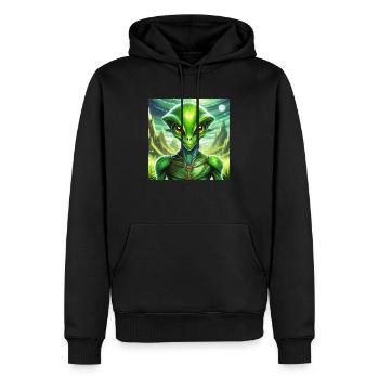 Firefly Lunar Green Alien Character - Men’s Premium Organic Hoodie - black - Front - Nico (187cm)