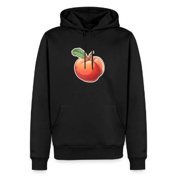 Pfirsich - Männer Premium Bio Hoodie - Schwarz - Vorne - Nico (187cm)