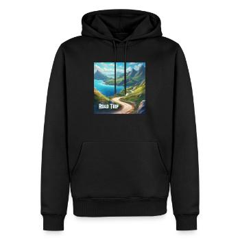 Traumhafter Roadtrip an der Küste entlang. Dein T- - Männer Premium Bio Hoodie - Schwarz - Vorne - Nico (187cm)