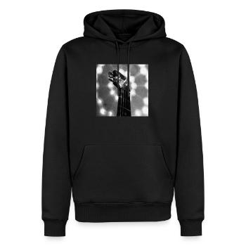 Guitar-Head (black&white) - Männer Premium Bio Hoodie - Schwarz - Vorne - Nico (187cm)