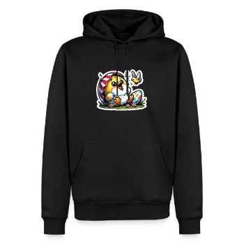 Easter chick cheerful - Men’s Premium Organic Hoodie - black - Front - Nico (187cm)