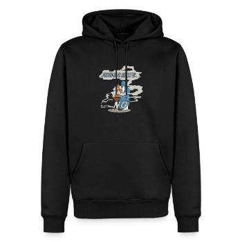 Augur Say's No - Men’s Premium Organic Hoodie - black - Front - Nico (187cm)