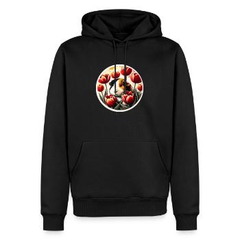 Cobaye - Sweat à capuche Premium bio Homme - noir - Devant - Nico (187cm)