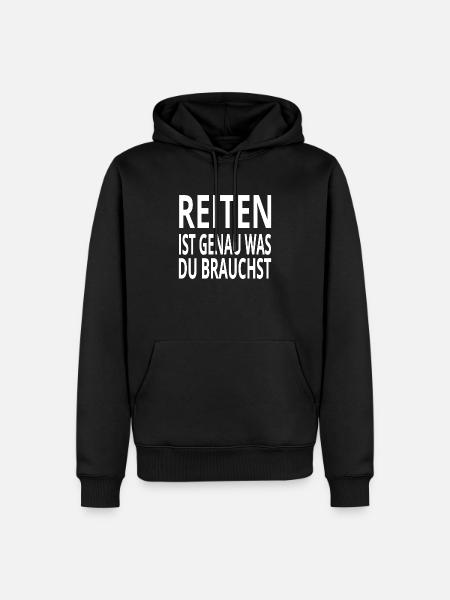 Reiten - Männer Premium Bio Hoodie - Schwarz
