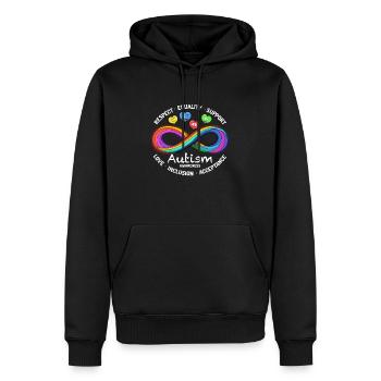 Autismus-Bewusstseins-Karikatur - Männer Premium Bio Hoodie - Schwarz - Vorne - Nico (187cm)