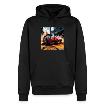 Rally Raid #2 - Sweat à capuche Premium bio Homme - noir - Devant - Nico (187cm)
