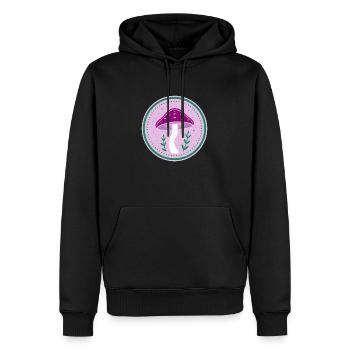 Mystic mushroom - Men’s Premium Organic Hoodie - black - Front - Nico (187cm)