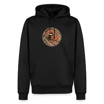 Meise - Männer Premium Bio Hoodie - Schwarz - Vorne - Nico (187cm)
