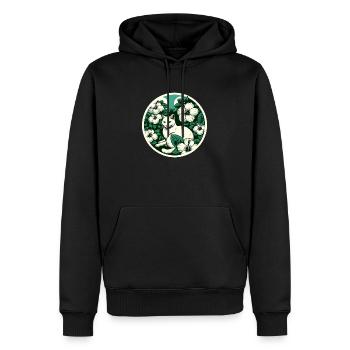 Fleurs de chat blanc - Sweat à capuche Premium bio Homme - noir - Devant - Nico (187cm)