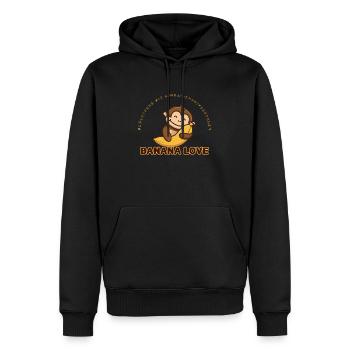 Banana Love Früchtchen mit Migrationshintergrund! - Männer Premium Bio Hoodie - Schwarz - Vorne - Nico (187cm)