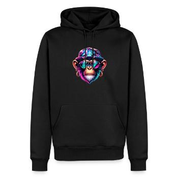 Monkey Coolio Fantastico - Men’s Premium Organic Hoodie - black - Front - Nico (187cm)