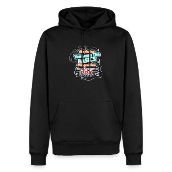 Plus vite vous apprenez, plus vite vous devenez professionnel - Sweat à capuche Premium bio Homme - noir - Devant - Nico (187cm)