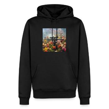 Le pouvoir des fleurs - Sweat à capuche Premium bio Homme - noir - Devant - Nico (187cm)