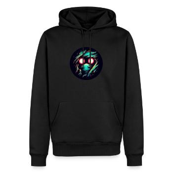 Leuchtender Beobachter - Männer Premium Bio Hoodie - Schwarz - Vorne - Nico (187cm)