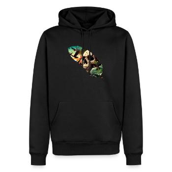 Todes-Feder - Männer Premium Bio Hoodie - Schwarz - Vorne - Nico (187cm)