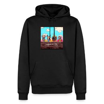 Modern Society - Männer Premium Bio Hoodie - Schwarz - Vorne - Nico (187cm)