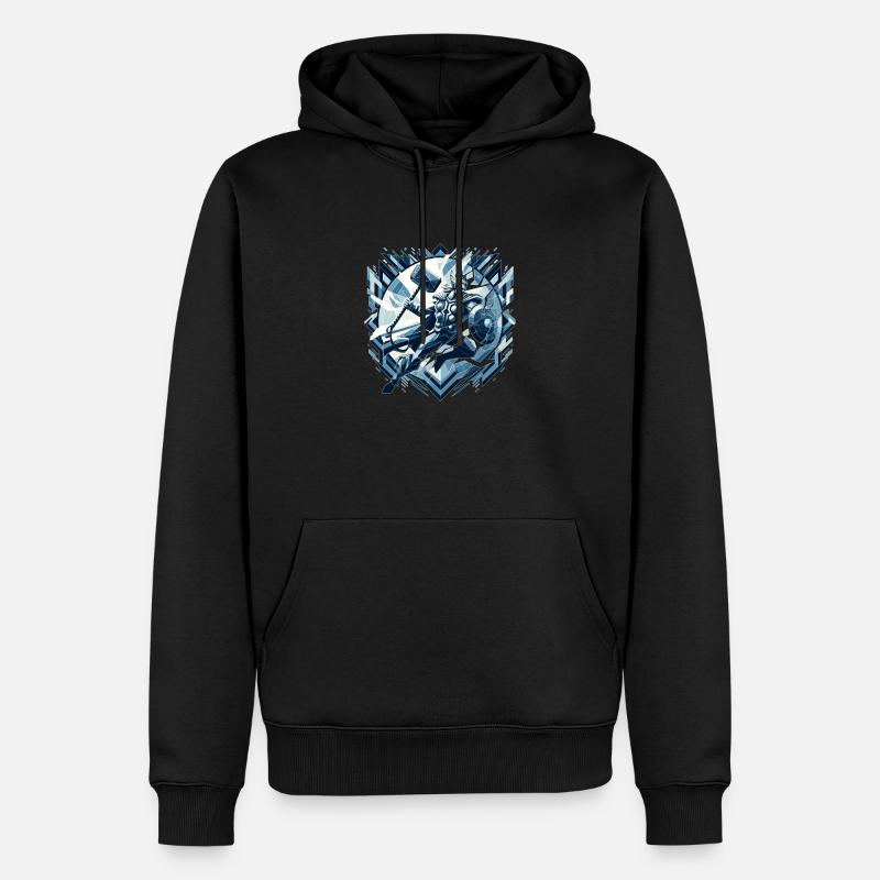 Krieger der Eiszeit - Männer Premium Bio Hoodie - Schwarz
