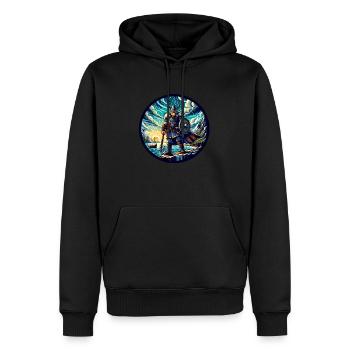 Nordischer Wikinger auf See - Männer Premium Bio Hoodie - Schwarz - Vorne - Nico (187cm)