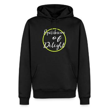 geek finding balance birthday balance in chaos - Men’s Premium Organic Hoodie - black - Front - Nico (187cm)