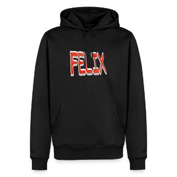 felix2 - Männer Premium Bio Hoodie - Schwarz - Vorne - Nico (187cm)