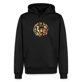 Printemps fauve - Sweat à capuche Premium bio Homme - noir - Devant - Nico (187cm)