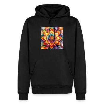 Mandala Time 2 - Männer Premium Bio Hoodie - Schwarz - Vorne - Nico (187cm)