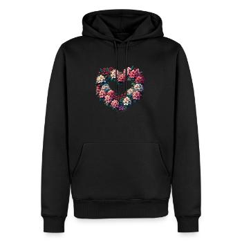 Couronne de rhododendrons - Sweat à capuche Premium bio Homme - noir - Devant - Nico (187cm)