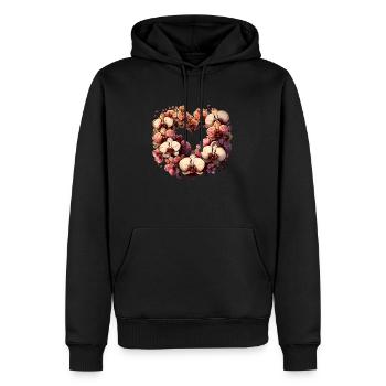 Orchideen - Männer Premium Bio Hoodie - Schwarz - Vorne - Nico (187cm)