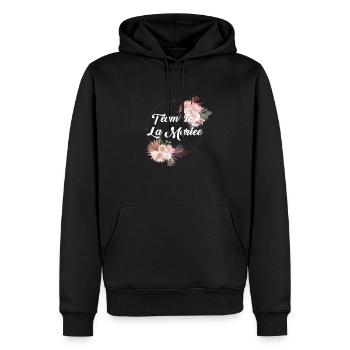 Team der Blumenbraut - Junggesellinnenabschied Geschenkidee - Männer Premium Bio Hoodie - Schwarz - Vorne - Nico (187cm)