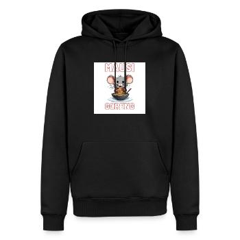 Mausi-Goreng - Männer Premium Bio Hoodie - Schwarz - Vorne - Nico (187cm)