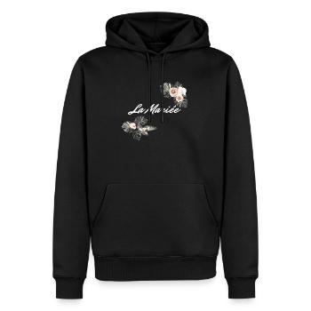 La mariee floral-idée cadeau la mariée - Sweat à capuche Premium bio Homme - noir - Devant - Nico (187cm)