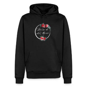 Team de La mariée floral rouge-idée cadeau Evjf - Sweat à capuche Premium bio Homme - noir - Devant - Nico (187cm)