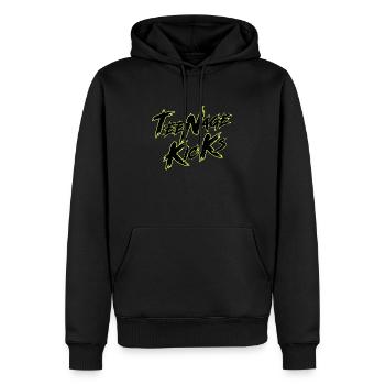 Coups de pied d’adolescent - Sweat à capuche Premium bio Homme - noir - Devant - Nico (187cm)