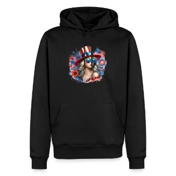 Freaky nice Patriot - Männer Premium Bio Hoodie - Schwarz - Vorne - Nico (187cm)