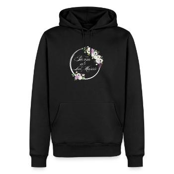 Team der lila Blumenbraut - Junggesellinnenabschied Geschenkidee - Männer Premium Bio Hoodie - Schwarz - Vorne - Nico (187cm)